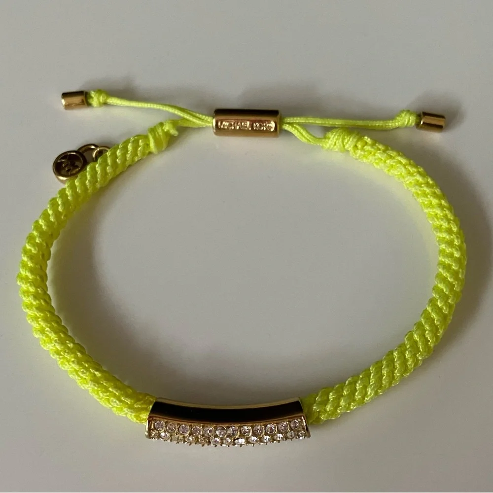 Michael Kors Yellow Macrame Pave Bracelet